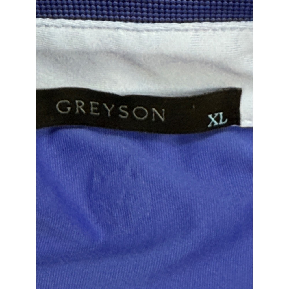 Greyson Mens XL Blue Monogram Wolf Head G Logo Golf Polo Shirt - Picture 5 of 13